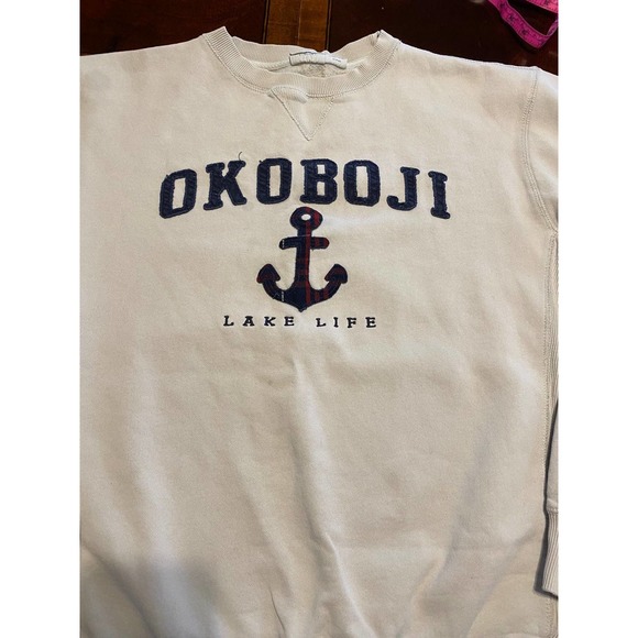 Vintage 1980’s Okoboji CREWNECK Sweatshirt Size: Large Lake Life Iowa - Picture 3 of 10